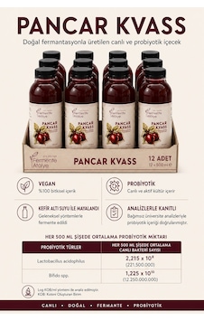 12 Adet Pancar Kvass 500 Ml. Pet Şişede 12 Adet Pancar Kvass 500 Ml. Pet Şişede