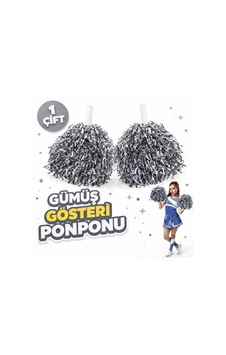 Büro Ev Ofis Etkinlik Okul Gösteri Kostümü İçin 1çift 2adet Silver Ponpon Standart