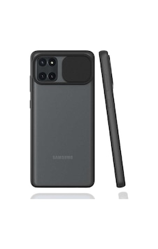 Kilifone - Samsung Uyumlu Galaxy A81 Note 10 Lite - Kılıf Slayt Sürgülü Arkası Buzlu Lensi Kapak - Siyah Kilifone - Samsung Uyumlu Galaxy A81 Note 10 Lite - Kılıf Slayt Sürgülü Arkası Buzlu Lensi Kapak - Siyah