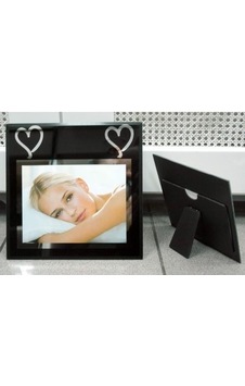 10X15Cm Fotoğraflar Için Kalp Desenli Siyah Cam Çerçeve 10X15Cm Fotoğraflar Için Kalp Desenli Siyah Cam Çerçeve
