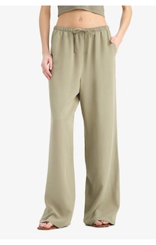 DeFacto Keten Karışımlı Palazzo Pantolon Wide Leg Geniş Bol Paça Üç Cepli Normal Bel Basic Düz Standart Boy C4545AX25SPKH459