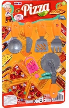 Tedar Küçük Pizza Oyuncak Seti 40x25 Cm 9 Parça Najmaddin Standart