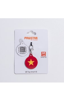 Yıldız Desenli Qr Tag Evcil Hayvan Künyesi İsimlik Pet Tag Köpek Künyesi Kedi Künyesi Qr Kodlu Künye Kırmızı