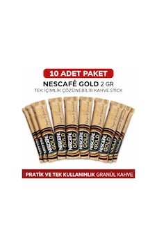Nescafe Gold 2 Gr 10 Adet Tek İçimlik Stick Çözünebilir Granül Kahve Paket Diğer Nescafe Gold 2 Gr 10 Adet Tek İçimlik Stick Çözünebilir Granül Kahve Paket Diğer