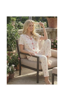 Eyfuze Kadın Baskılı Fiyonk Detaylı Raporlu Kaşkorse Kısa Kollu Pijama Takımı Beyaz-11 Eyfuze Kadın Baskılı Fiyonk Detaylı Raporlu Kaşkorse Kısa Kollu Pijama Takımı Beyaz-11