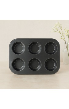 6 Gözlü Siyah Metal Muffin Kalıbı Çr 6 Gözlü Siyah Metal Muffin Kalıbı Çr