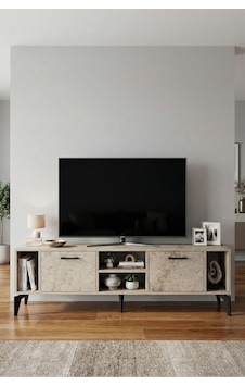 Goldfalez Linya Tv Sehpası Suntalam Ekru 160x35 Cm 15x25cm