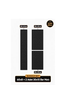 Siliconly 3 Lü %100 Silikon Bar Matı Seti 60x8 Cm + 2 Adet 30x15 Cm Kaydırmaz Mat Siliconly 3 Lü %100 Silikon Bar Matı Seti 60x8 Cm + 2 Adet 30x15 Cm Kaydırmaz Mat