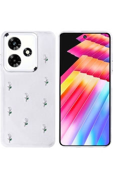 Goocamp İnfinix Hot 30 Kılıf Airbag Tasarımlı Simli Şeffaf Kutup Kapak - Lale Lale Goocamp İnfinix Hot 30 Kılıf Airbag Tasarımlı Simli Şeffaf Kutup Kapak - Lale Lale