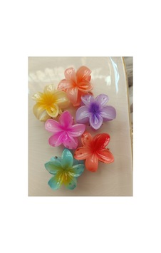Küçük Boy Rengarenk 4.5 Cm 6 Li Lotus Toka Turkuaz