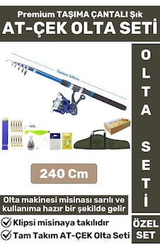 Profesyonel Kullanıma Hazır Taşıma Çantası Hediyeli Balıkçı Tam Takım At-çek Spın Olta Seti 240 Cm Profesyonel Kullanıma Hazır Taşıma Çantası Hediyeli Balıkçı Tam Takım At-çek Spın Olta Seti 240 Cm