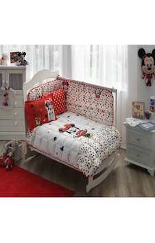 Taç Lisanslı Bebek Uyku Seti Minnie Mouse Sketch Baby Kırmızı