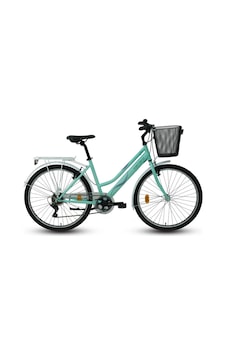 Carraro Lila 26 Jant V-fren 44 Cm Kadro Bayan Sepetli Şehir Bisikleti Su Yeşili Yeşil