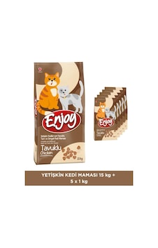 Enjoy Yetişkin Kediler İçin Tavuklu Tam Ve Dengeli Kedi Maması 15 Kg + 5 Kg Enjoy Yetişkin Kediler İçin Tavuklu Tam Ve Dengeli Kedi Maması 15 Kg + 5 Kg