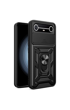 Zore Tecno Spark Slim 5g Kılıf Magnetik Standlı Kamera Korumalı Zore Sürgülü Vega Kapak - Siyah Zore Tecno Spark Slim 5g Kılıf Magnetik Standlı Kamera Korumalı Zore Sürgülü Vega Kapak - Siyah