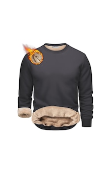 Ghassy Co. Erkek Ultra Termal Sherpa Peluş Astarlı Bisiklet Yaka Sweatshirt Füme Ghassy Co. Erkek Ultra Termal Sherpa Peluş Astarlı Bisiklet Yaka Sweatshirt Füme