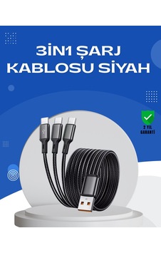 Evrensel 3 Başlıklı Şarj Kablosu Apple iPhone Uyumlu İçin