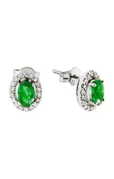 0,24 Ct Zümrüt Pırlanta Küpe 0,24 Ct Zümrüt Pırlanta Küpe