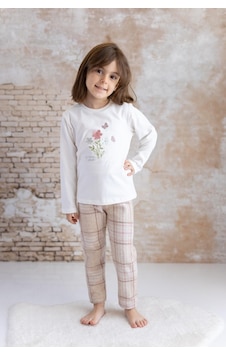 Mininio Kız Bebek Nakış Detaylı T-shirt Tayt Takım - Bej Bej Mininio Kız Bebek Nakış Detaylı T-shirt Tayt Takım - Bej Bej
