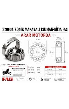 32006x Konik Makaralı Rulman-bilya Fag 30 55 17 1 Adet 32006x Konik Makaralı Rulman-bilya Fag 30 55 17 1 Adet