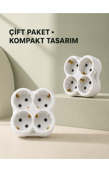 4 Lü - 472 - Priz Çoğaltıcı 2 Adet Set Kablosuz Duvar Tipi Priz - Spt-gld - Çoklayıcı Adaptör 4 Lü - 472 - Priz Çoğaltıcı 2 Adet Set Kablosuz Duvar Tipi Priz - Spt-gld - Çoklayıcı Adaptör