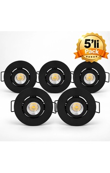 Horoz Fıona Power Led 1w Siyah 6400k 5''li Pack Çok Renkli Horoz Fıona Power Led 1w Siyah 6400k 5''li Pack Çok Renkli