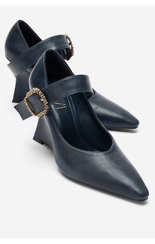 Luvi Shoes Lyons Lacivert Cilt Tokalı Kadın Dolgu Topuklu Ayakkabı Luvi Shoes Lyons Lacivert Cilt Tokalı Kadın Dolgu Topuklu Ayakkabı