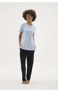 Kocabey Kkt-26156k Kadın O Yaka Pijama Takımı Bebe Mavi Kocabey Kkt-26156k Kadın O Yaka Pijama Takımı Bebe Mavi