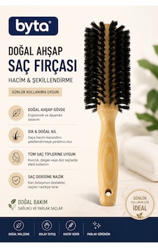 Doğal Ahşap Saç Fırçası Sık Kıllı Hacim Veren Ve Şekillendirici Saç Tarağı Doğal Ahşap Saç Fırçası Sık Kıllı Hacim Veren Ve Şekillendirici Saç Tarağı