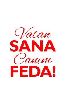 Vatan Sana Canım Feda Sticker17x17 Cm Kırmızı Vatan Sana Canım Feda Sticker17x17 Cm Kırmızı
