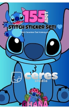 Stitch Temalı 155 Parça Sticker Seti - Kawaii Karakter Etiketleri Defter Laptop Telefon İçin Diğer