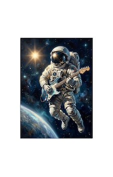 Uzayda Gitar Çalan Astronot Tablosu Dekoratif Kanvas - Mdf Ahşap Tablo Çok Renkli Uzayda Gitar Çalan Astronot Tablosu Dekoratif Kanvas - Mdf Ahşap Tablo Çok Renkli