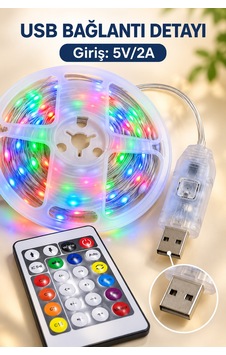 Shnstore Usb Bağlantılı 10 Metre Rgb Led Işık Shntknd0720 Shnstore Usb Bağlantılı 10 Metre Rgb Led Işık Shntknd0720