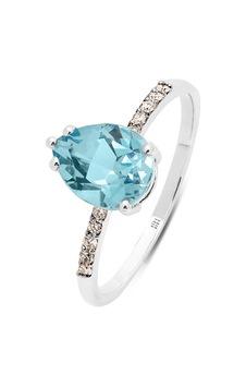 Siramücevherat Blue Topaz Yüzük - Beyaz Altın Siramücevherat Blue Topaz Yüzük - Beyaz Altın