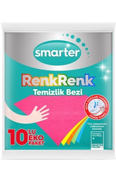 SMARTER RENKRENK TEMİZLİK BEZİ 10 LU SMARTER RENKRENK TEMİZLİK BEZİ 10 LU