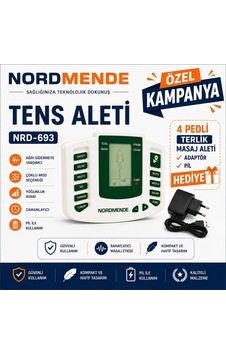Tens Cihazı 4 Pedli Dijital Masaj Cihazı Adaptör 4 Ped Ve Pil Hediyeli