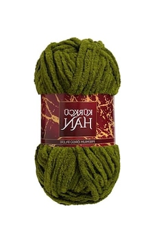 Lüks Kadife El Örgü İpi 100 G 60 M, %100 Mikro Polyester - Zeytin Yeşili Lüks Kadife El Örgü İpi 100 G 60 M, %100 Mikro Polyester - Zeytin Yeşili