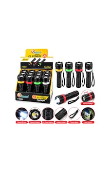 Ksmart K-0384 Zoomlu El Feneri 3xaaa Pilli Renkli Plastik- 12'li Paket Çok Renkli