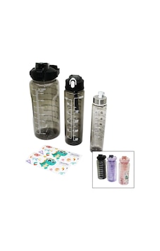Matara 3pcs Şeffaf Renkli 500-900-2000ml Pipetli Motivasyon Suluk Matara Telefonluklu Matara 3pcs Şeffaf Renkli 500-900-2000ml Pipetli Motivasyon Suluk Matara Telefonluklu