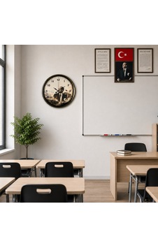 Büro Ev Ofis Dekoru İçin 40cm Eskitme Metal Cumhuriyet Hatırası Duvar Saati Diğer Büro Ev Ofis Dekoru İçin 40cm Eskitme Metal Cumhuriyet Hatırası Duvar Saati Diğer
