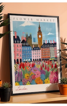 Londra İngiltere Çerçeveli Tablo Seyahat Severlere Salon Ve Ofis İçin Estetik Duvar Dekoru Travel Flower Market Londra İngiltere Çerçeveli Tablo Seyahat Severlere Salon Ve Ofis İçin Estetik Duvar Dekoru Travel Flower Market