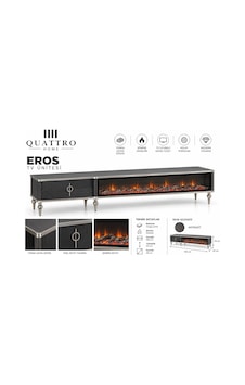 Eros Elektrikli Şömineli Tv Ünitesi Antrasit Gümüş Detaylı Modern Tasarım 160 Cm Eros Elektrikli Şömineli Tv Ünitesi Antrasit Gümüş Detaylı Modern Tasarım 160 Cm