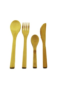 4pcs Ahşap Bambu Mutfak Seti 2 Kaşık - Çatal - Bıçak Çok Renkli 4pcs Ahşap Bambu Mutfak Seti 2 Kaşık - Çatal - Bıçak Çok Renkli