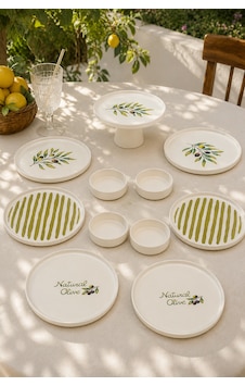Oliva 11 Parça 6 Kişilik Stackable Seramik Kahvaltı Ve Servis Takımı Zeytin Desenli Beyaz Oliva 11 Parça 6 Kişilik Stackable Seramik Kahvaltı Ve Servis Takımı Zeytin Desenli Beyaz