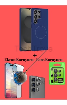 Samsung Uyumlu Galaxy S25 Ultra Kılıf Magsafe Özellikli Kamera Koruma Ve Ekran Koruyucu 3'lü Set Samsung Uyumlu Galaxy S25 Ultra Kılıf Magsafe Özellikli Kamera Koruma Ve Ekran Koruyucu 3'lü Set