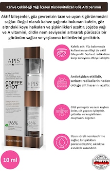 Apis Natural Kahve Çekirdeği Yağı İçeren Biyorevitalizan Göz Altı Serumu 10 ML