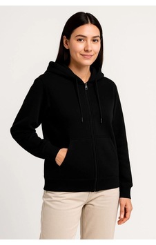 Velmora Fashion Kadın 3 İplik Kapüşonlu Tam Fermuarlı Kanguru Cepli Sweatshirt Hoodie - Siyah Velmora Fashion Kadın 3 İplik Kapüşonlu Tam Fermuarlı Kanguru Cepli Sweatshirt Hoodie - Siyah