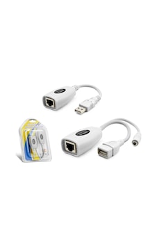 Büro Ev Ofis Network Bağlantısı İçin Beyaz 60mt Usb Rj45 Kablolu Uzatıcı Seti 72576589