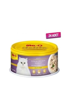 Me-O Delite Ton Balık ve Tavuklu Tahılsız Yetişkin Kedi Konservesi 24 x 80 G
