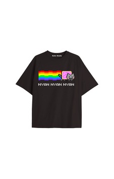 Kalic Studio Nyan Nyan Cat Oversize Unisex T-shirt Siyah Lacivert